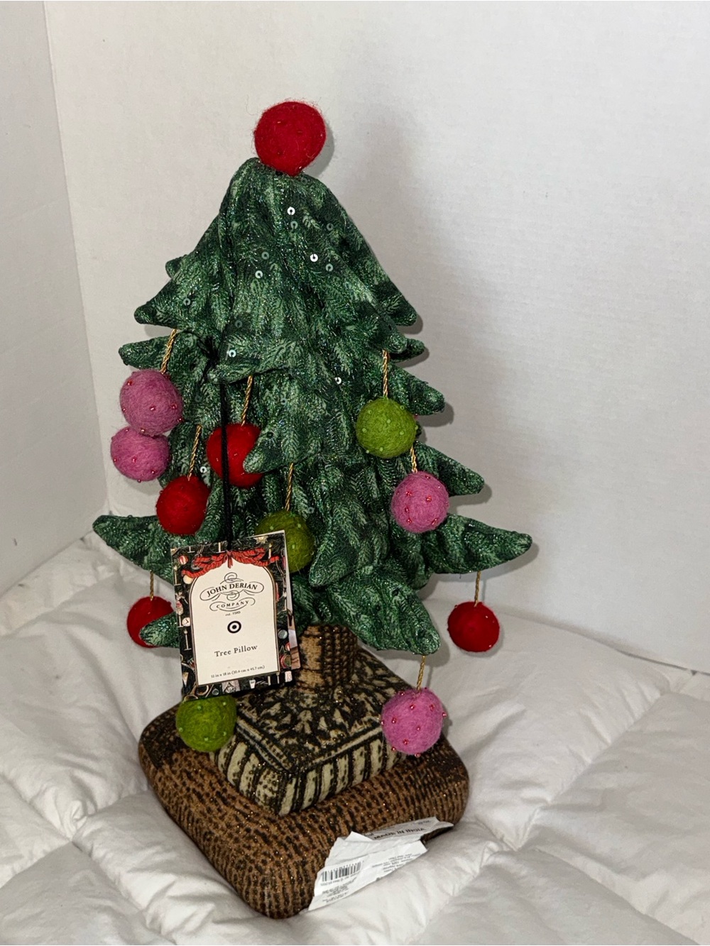John Derian 2025 Christmas Beaded Tree Pillow Fedtive Bougie Christmas